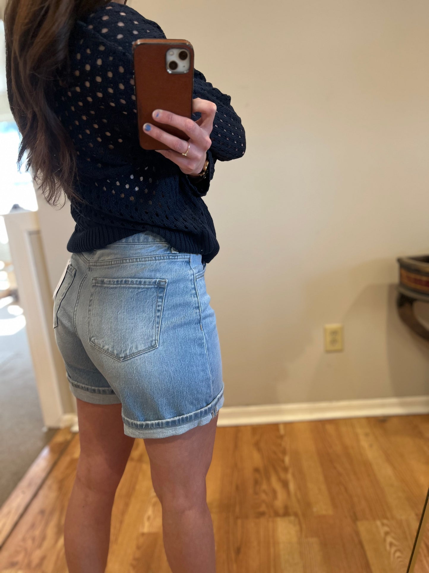 Vervet Super HR Midi Denim Shorts