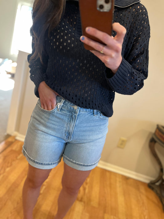 Vervet Super HR Midi Denim Shorts